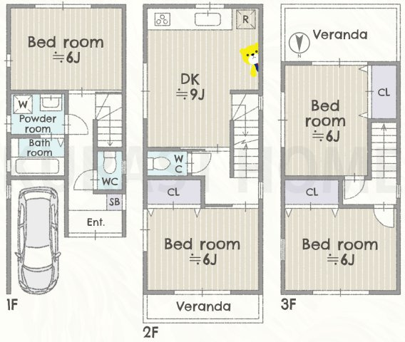 向日市寺戸町三ノ坪　中古戸建の間取り