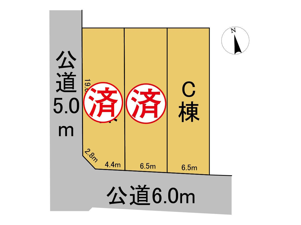 戸建　岐阜市今嶺Ⅱ　全3区画分譲の区画図|■区画図
■YAMADA電機の　ヤマダ不動産　株式会社リライフ　岐阜店■
いつでもお問合わせ下さい。
