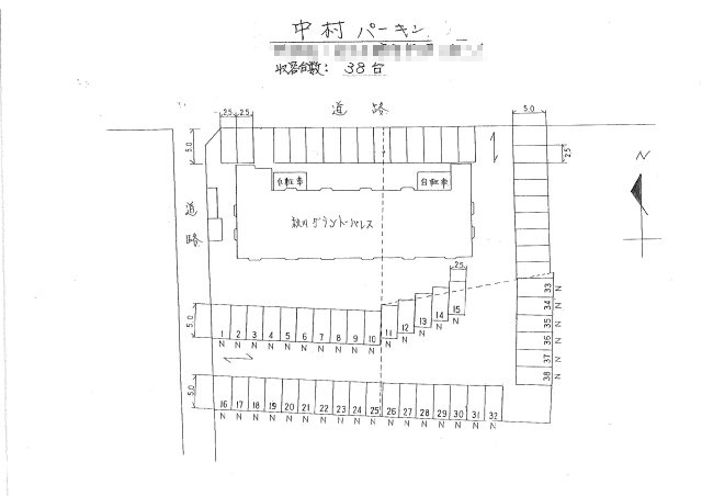中村パーキングの区画図|区画図