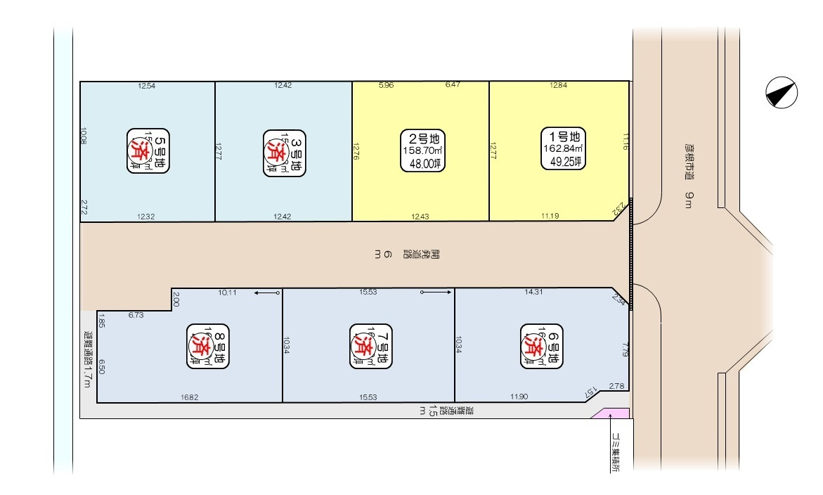 彦根市大藪町の売地の土地図