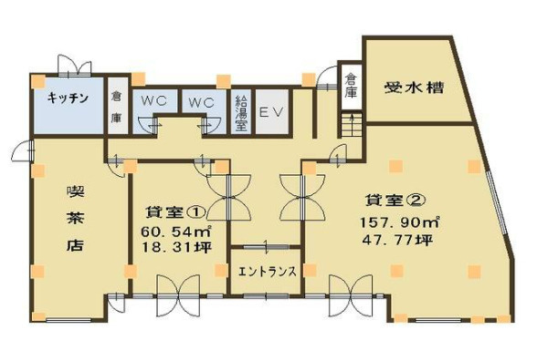 大津市木下町の店舗事務所の間取り