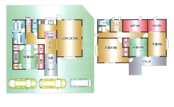 海南市小野田　中古戸建の間取り
