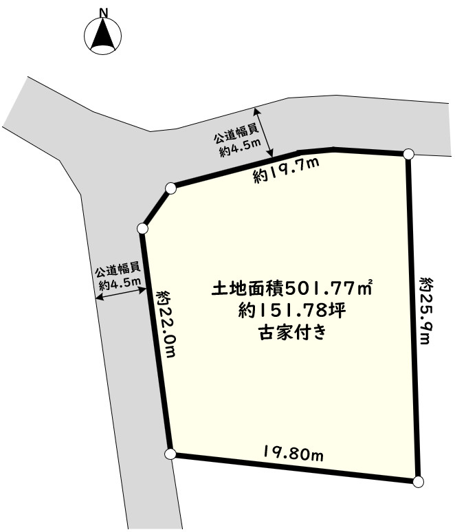 ☆☆専任媒介物件☆☆神戸市西区白水１丁目土地（古家付き）の区画図