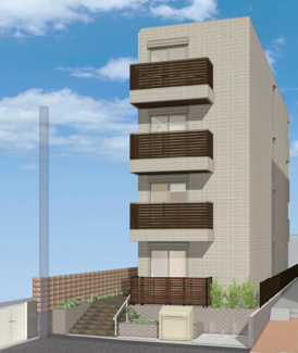 【外観パース】 | 2025年3月竣工予定の旭化成ヘーベルメゾン！鉄骨造4階建て！
