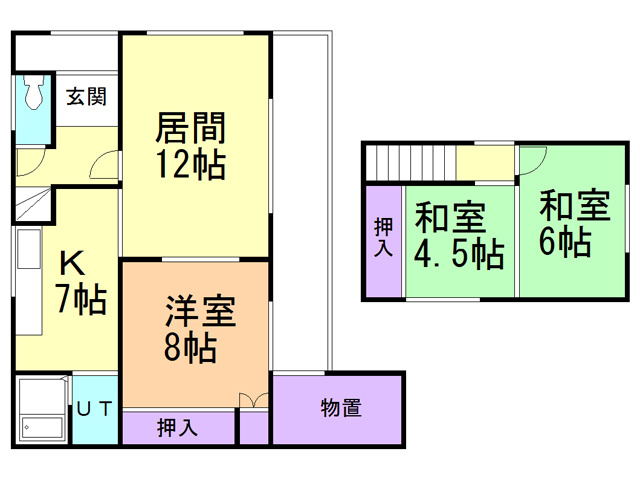 室蘭市祝津町2丁目5-10戸建の間取り