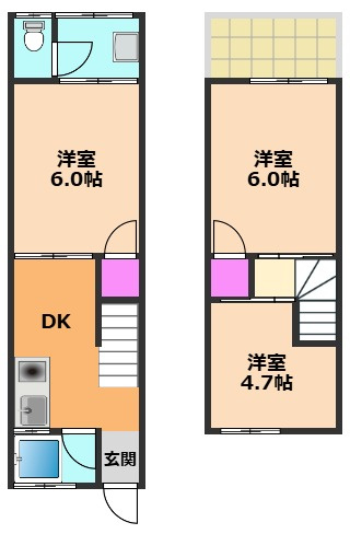 三島郡島本町青葉１丁目のテラスの間取り