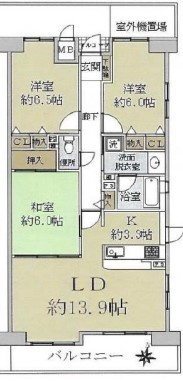 【間取り】 | ファミールハイツ上野芝Ⅱ番館