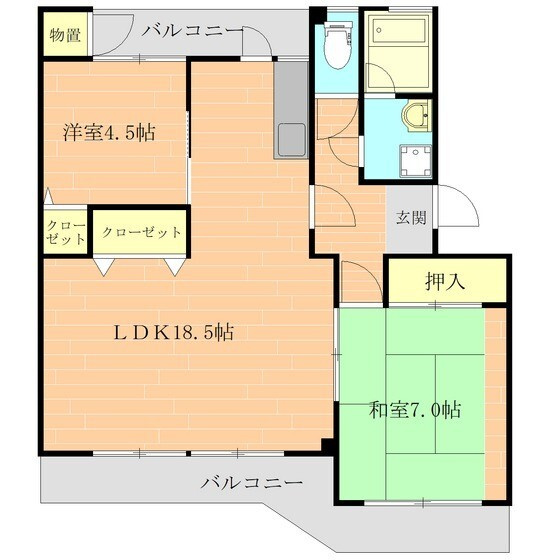 熊本市南区近見４丁目のアパートの間取り