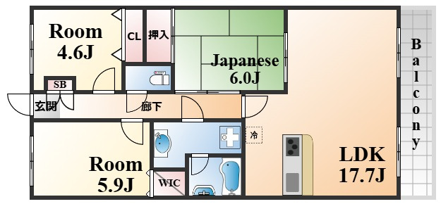 カサベラ中山手通の間取り