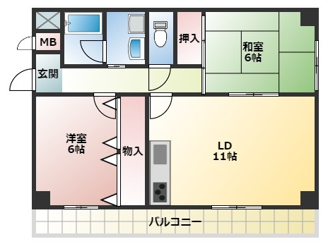 【間取り】 | エスポワール恵我之荘