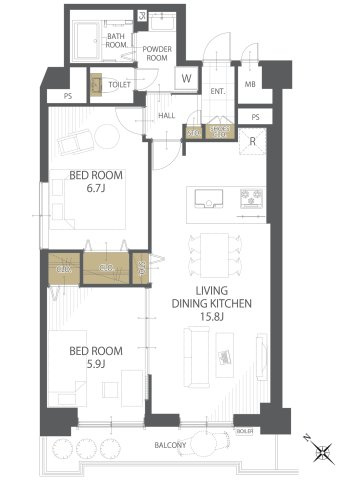 【間取り】ドミール五橋 
