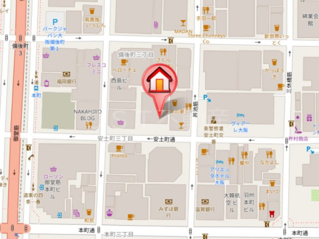 クレヴィアタワー御堂筋本町の地図