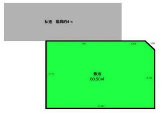 【土地図】 | 坂戸市石井　建築条件なし売地　東武東上線『若葉駅』徒歩24分　【千代田小学区】