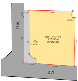 【土地図】 | 加古川市野口町野口　土地 | 敷地約38.59坪です。