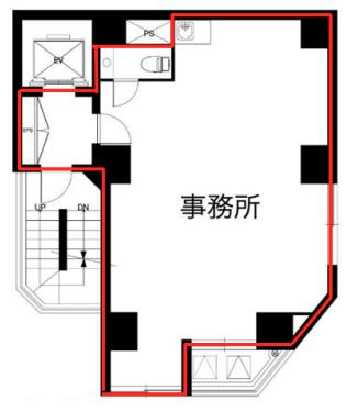 COMMON  Akasaka（コモン赤坂）の間取り|事務所仕様
