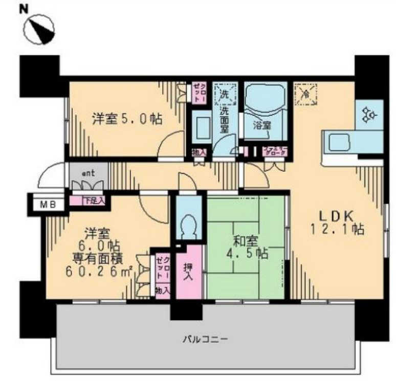 スカイグランデ船橋宮本の間取り