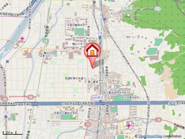 ボヌール深草の地図