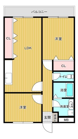 グランドール広見の間取り|2LDKです♪