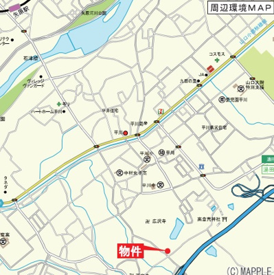 【地図】 | クレイドルガーデン山口市黒川 第４（３号棟） | 案内図です。
