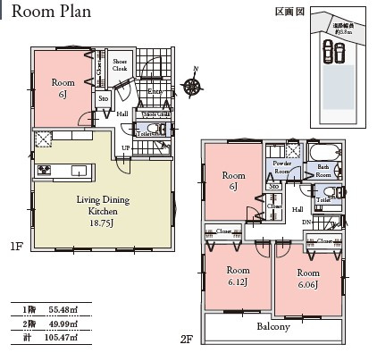茅ヶ崎市柳島デザイナーズハウスの間取り