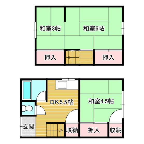 【間取り】 | 山手町2戸１貸家