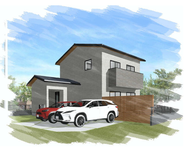 ウィンディストリート朝日町の完成予想図|セットプランご用意しております。
建物価格　1,900万円（税込）