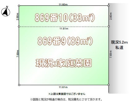 狭山市水野869　売地の土地図