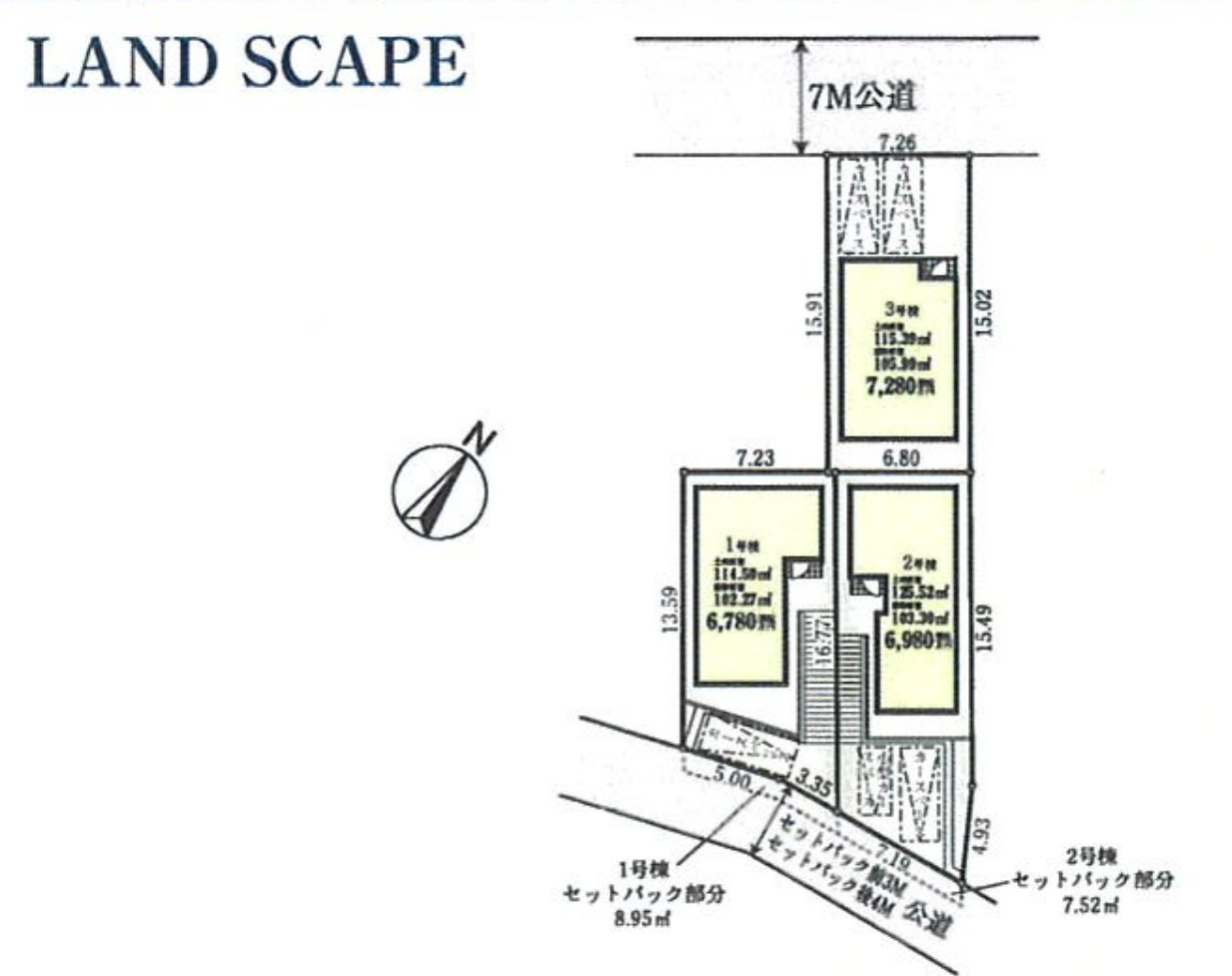横浜市神奈川区中丸　新築戸建【仲介手数料無料】の区画図