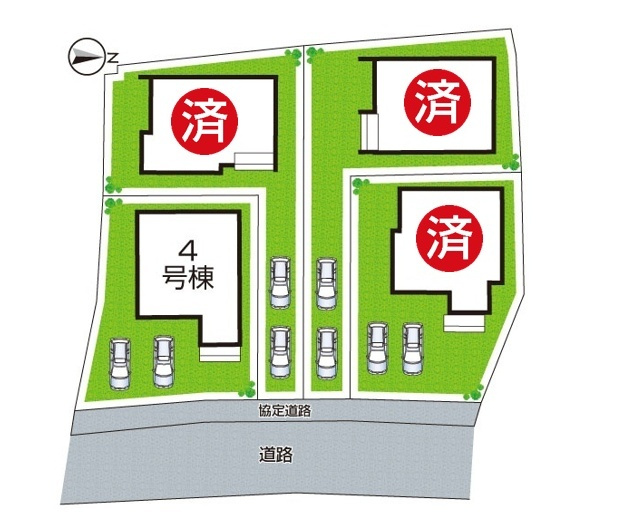 川西市多田院　第3期　新築一戸建ての区画図|全4区画