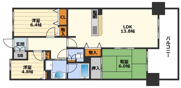 ファミール扇町アーバンステージの間取り