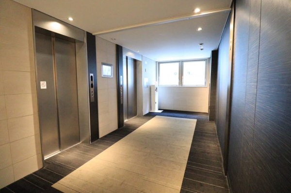 【その他共用部分】 | 【エレベーターホール】重厚なカーペット敷きで、エレガントな雰囲気です。自然光も差し込む穏やかな空間。