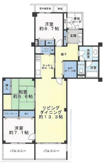【間取り】 | 白鷹甲子園マンション