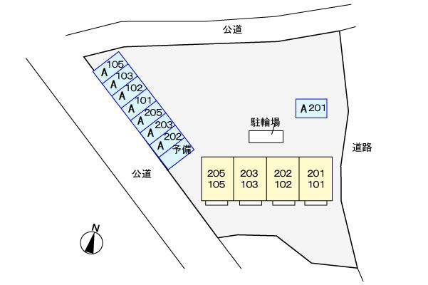 ニューシティ森前Aの区画図