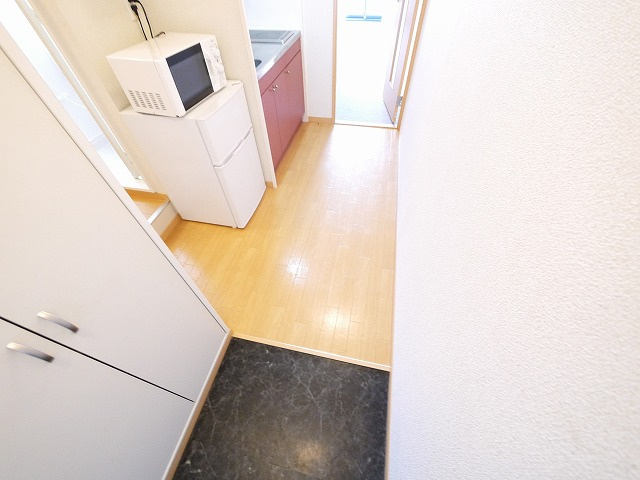 レオパレスビューヒルズテンの玄関