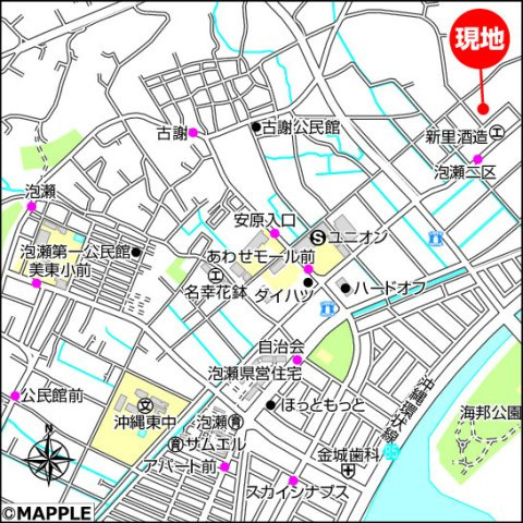 ハートフルタウン沖縄市古謝Ⅲ　F号棟の地図