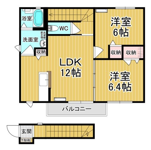【間取り】 | Ｌｅ Ｌｉｅｎ (ル リアン）Ⅱ | ファミリーさん向けのお部屋です♪