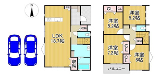 【間取り】 | 川西市多田院2丁目3の7の19　3号棟　新築一戸建て