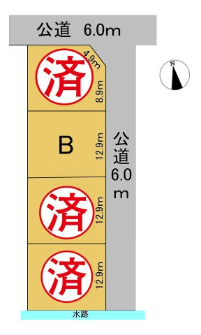 戸建　瑞穂市別府Ⅲ　全4区画分譲の区画図|■区画図
■YAMADA電機の　ヤマダ不動産　株式会社リライフ　大垣店■
いつでもお問合わせ下さい。