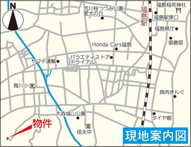 福島市上鳥渡第2　Cradle Garden　全2棟の地図