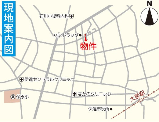 伊達市保原町久保第2　Cradle Garden　全1棟の地図