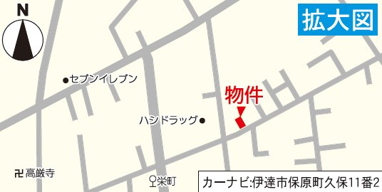 伊達市保原町久保第2　Cradle Garden　全1棟の地図