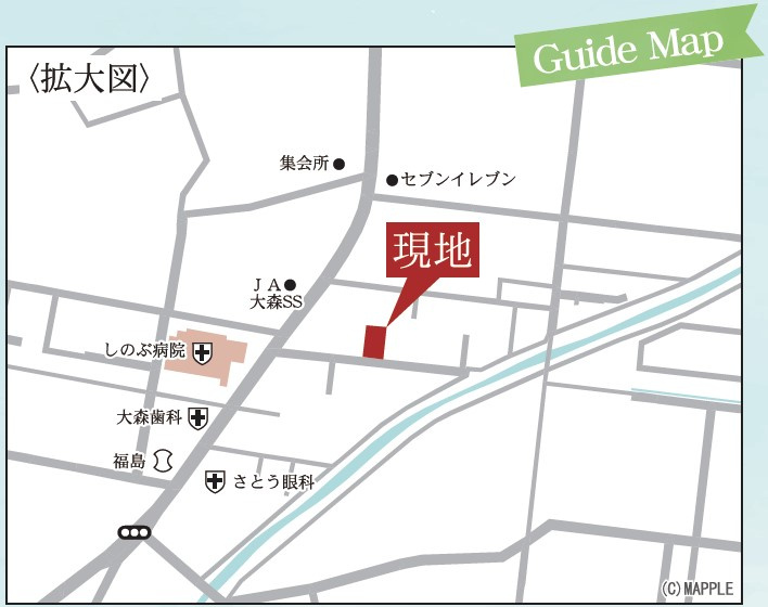 福島市大森島ノ内　Livele Garden　全3棟の地図