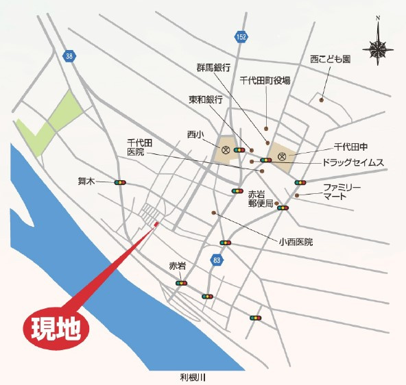 千代田町第3舞木　Livele Garden　全3棟の地図