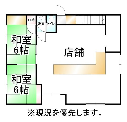 浅川西条店舗の間取り