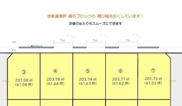 出雲市東福町　売土地　5号地のその他|縁石ブロックの開口幅が広くなっていますので、お車の出入りもスムーズにしていただけます！！