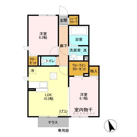 【間取り】 | ハーリンガムコート都賀C
