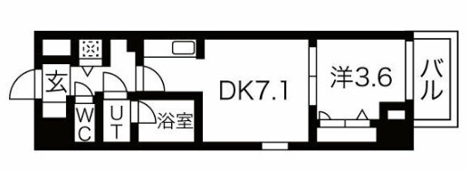 ライフフィールドなにわ本町RUELLEの間取り
