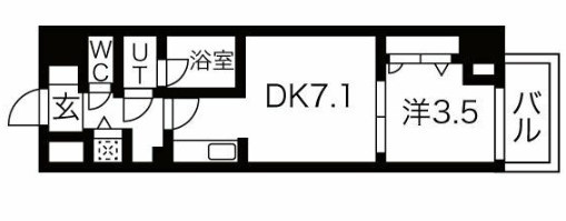 ライフフィールドなにわ本町RUELLEの間取り