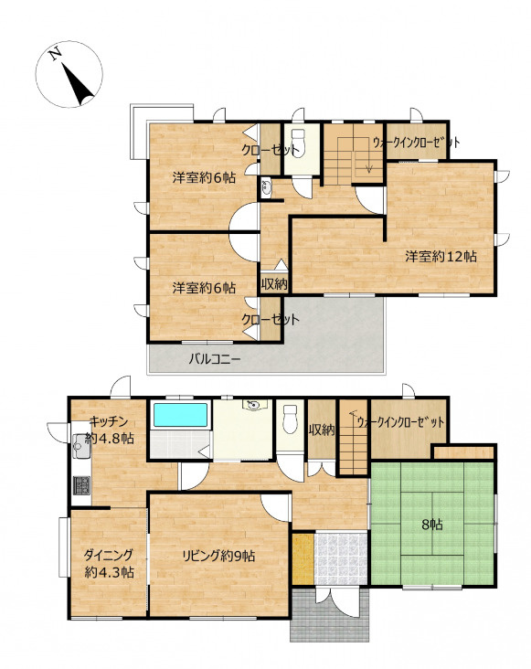 龍ケ崎市平台１丁目　中古戸建の間取り