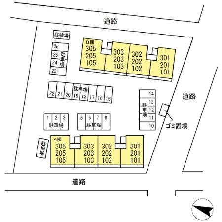 グランドソレイユ　Ｂ棟の区画図